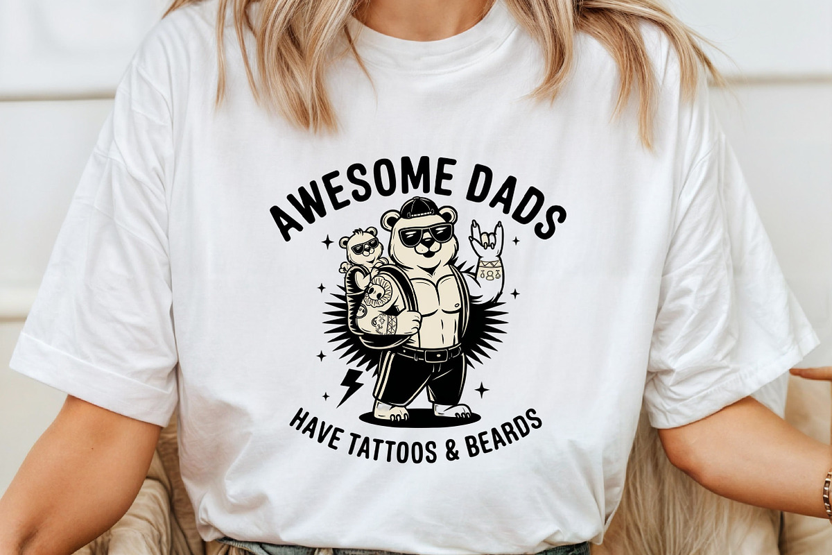Retro Father's Day Svg Funny Dad Tat, an Illustration by DreamArtGraphic (Photo 2 of 4)