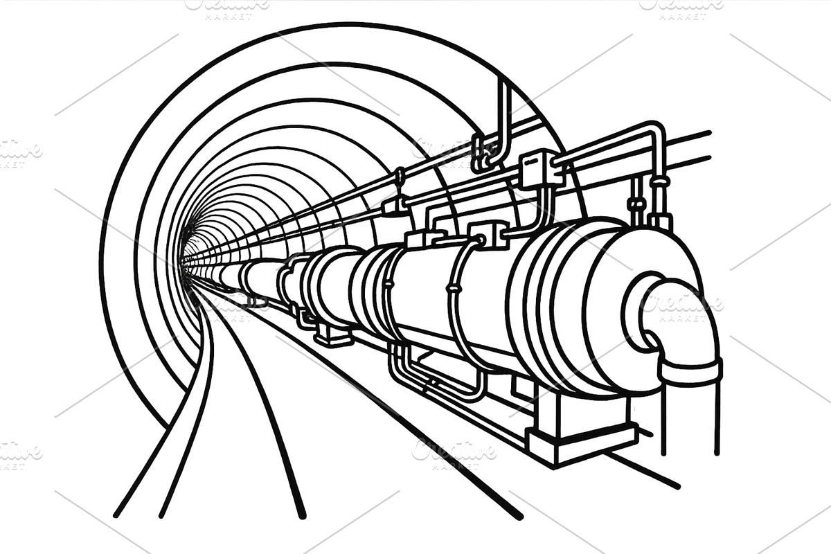 Detailed view of a tunnel interior, an Illustration by ZinetroN