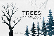 The Trees. Watercolor set., a Decorative Illustration by Noli Molly Store (Thumbnail 1 of 8)
