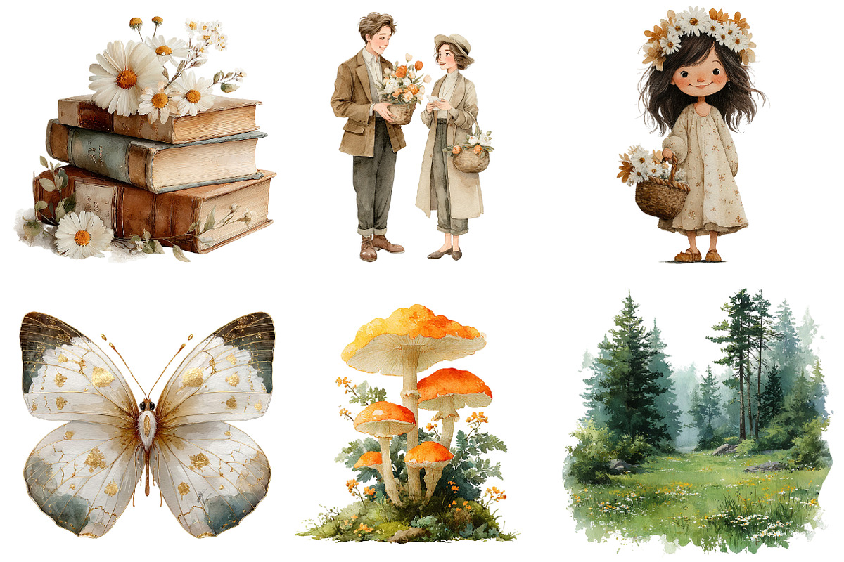 Watercolor Forest Clipart, an Illustration by DreamArtGraphic (Photo 4 of 4)