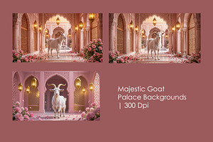 Majestic Goat Palace Backgrounds, an Animal Illustration by StockVerse Creative