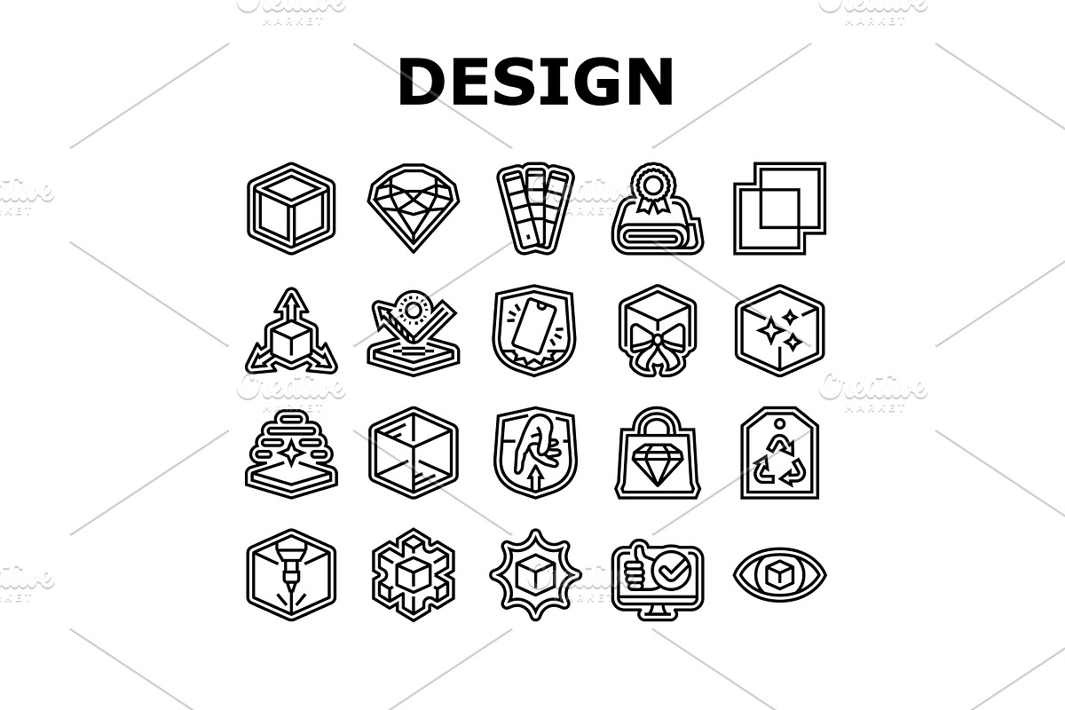 design aesthetics product icons set, an Object Illustration by pikepicture