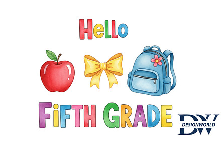 Back to School Hello fifth grade png