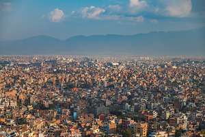 Panoramic view of Kathmandu city valley in Nepal with mountains, a Photo by Pictures for you!!!!!!!!!