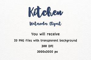 Kitchen Set Watercolor Sublimation