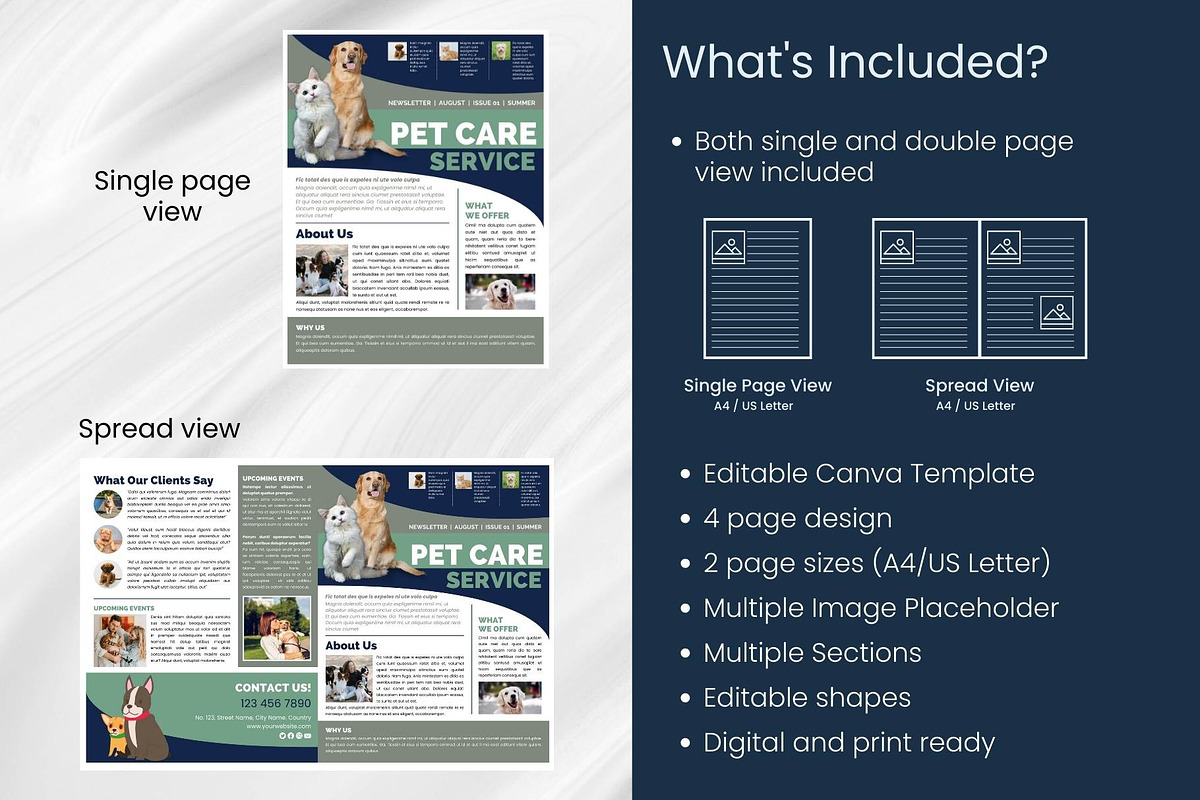 Canva Newsletter Template Pet Care, an Email Template by PixelCraft (Photo 6 of 15)