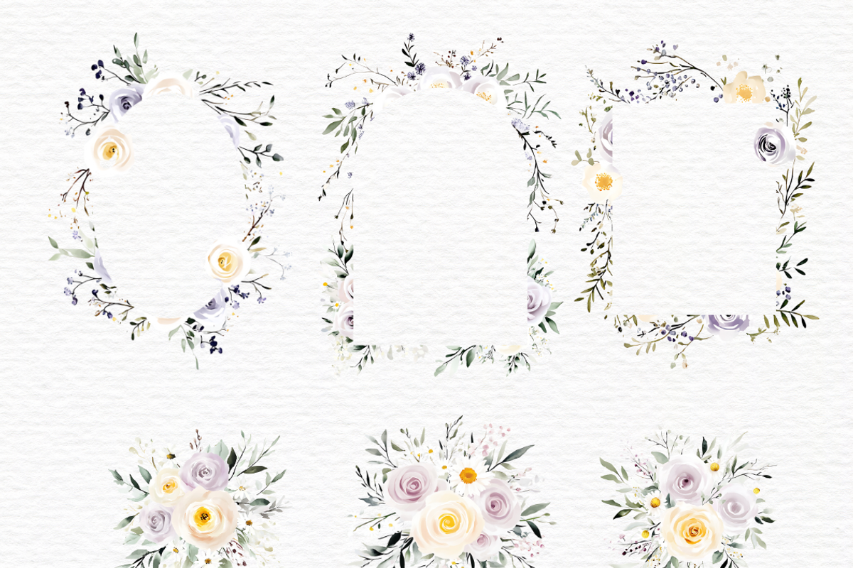 Wildflower frame corners clipart, a Decorative Illustration by Invite to Clipart (Photo 4 of 10)