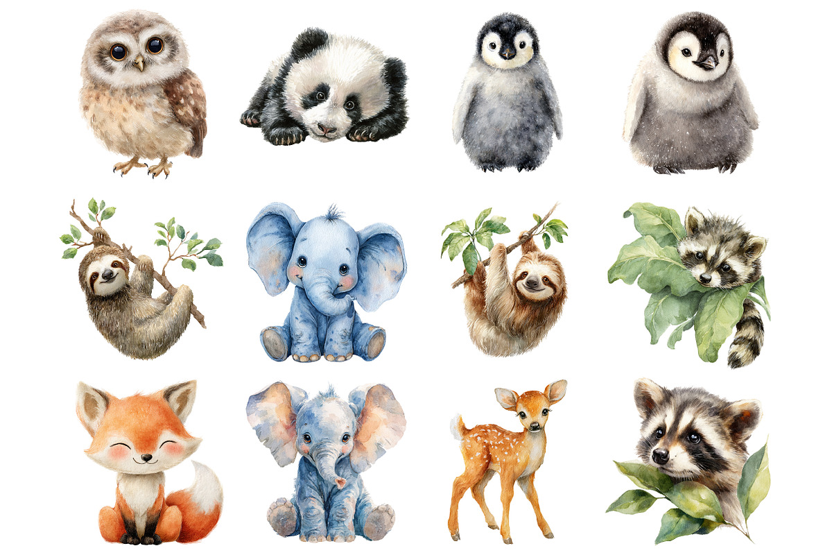 Cute Animals Clipart, a Graphic by CitraGraphics (Photo 2 of 4)