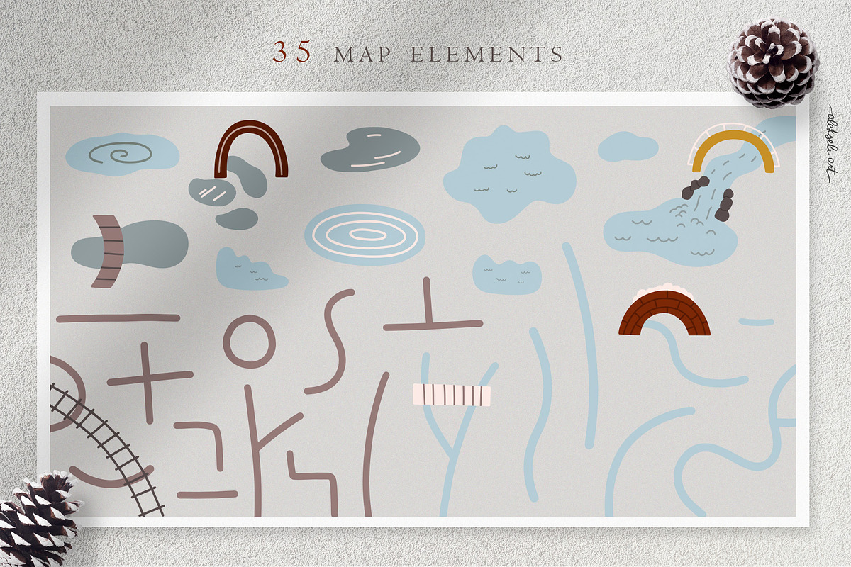 Christmas Map Creator, an Animal Illustration by AlekseliArt (Photo 5 of 14)