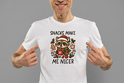 Christmas Raccoon Snacks Quote PNG, an Illustration by Daily.Designs (Thumbnail 2 of 5)