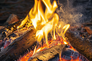 Camping Moment & Crackling Campfire, a Nature Photo by Virgo Studio