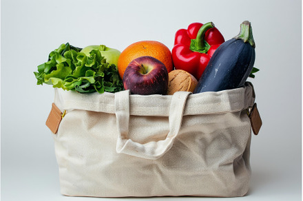 Full reusable shopping bag with, a Food & Drink Photo by Ylivdesign