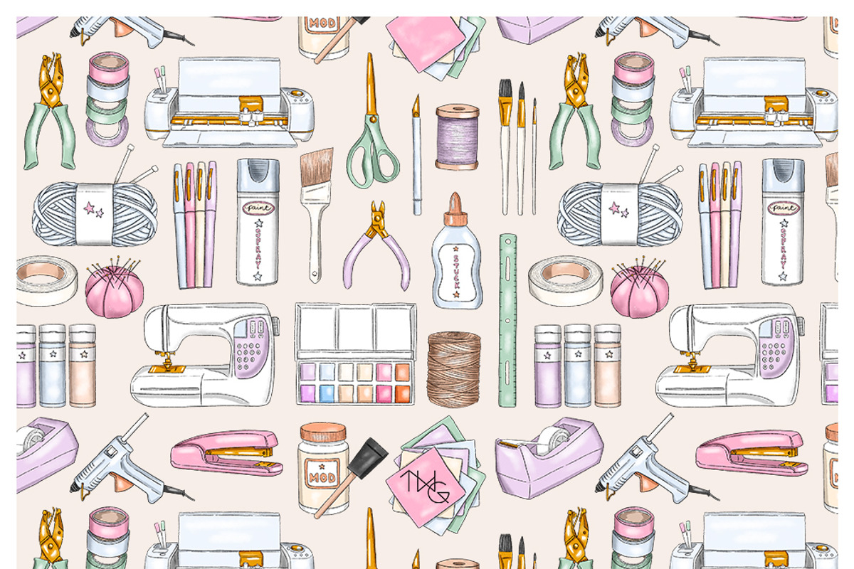 Craft Art Supplies Clip Art Elements, an Education Illustration by TWG Designs (Photo 5 of 6)