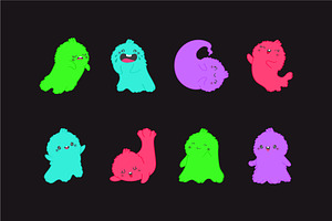 Set Of Cute Clipart Halloween Ghosts