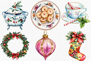 Watercolor Grandmillennial Christmas, an Illustration by Canvas Craft (Thumbnail 3 of 8)