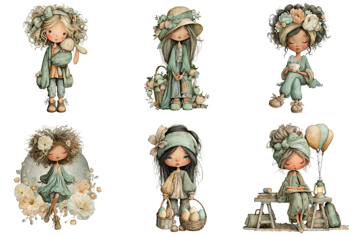 Whimsical Spring Girl Clipart, a Graphic by CitraGraphics (Photo 4 of 5)