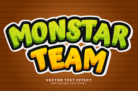 Monstar Team Vector 3d Text Effect