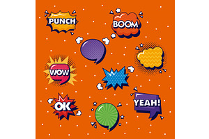 nine pop art expressions, an Object Illustration by studiogstock
