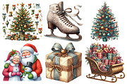 Vintage Christmas Clipart, an Illustration by Pixels.Craft (Thumbnail 2 of 7)