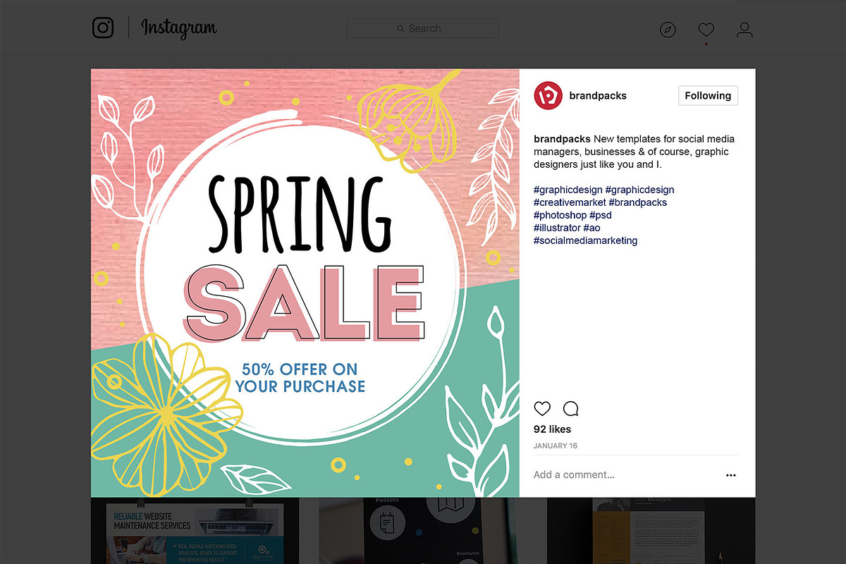 Spring Social Media Templates Pack, a Social Media Template by BrandPacks (Photo 6 of 16)