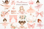 Pink Ballet Clipart Baby Ballerina, a Person Illustration by SugarCloudStudioArt (Thumbnail 1 of 9)