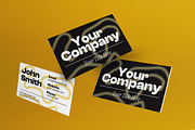 Yellow Black Grunge Business Card, a Business Card Template by graphicook (Thumbnail 2 of 6)