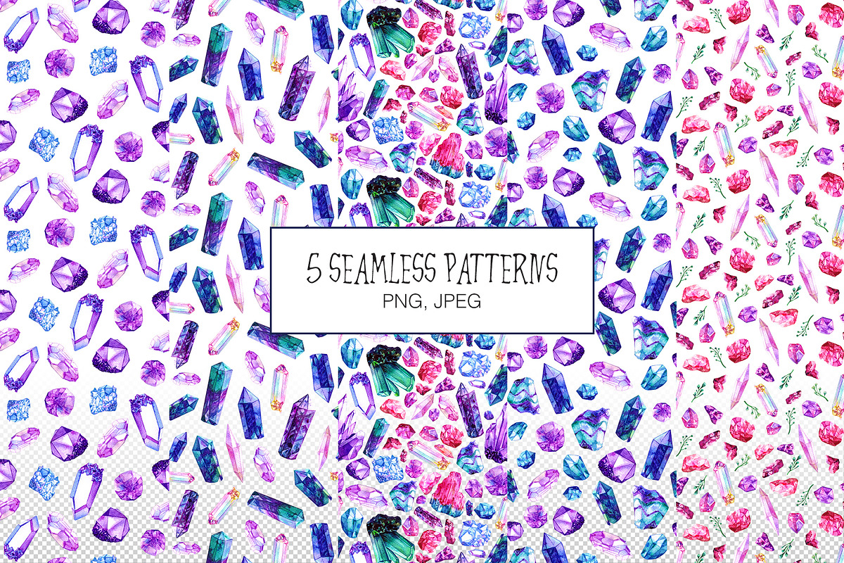 Watercolor Crystals Collection, an Illustration by Olga Alexeenko (Photo 3 of 7)