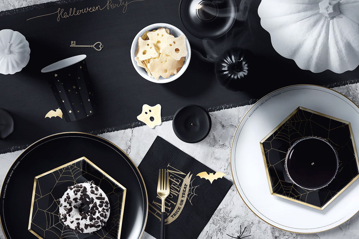 Halloween Table Setup Mockup, a Household Mockup by creatsy5 (Photo 6 of 7)