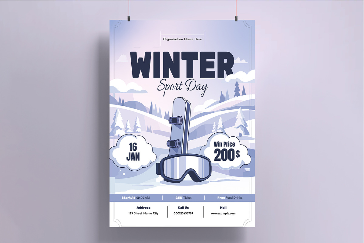 Winter Season Sport Poster Template, a Flyer Template by MightyDesign (Photo 1 of 8)