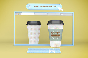 Coffee Cup Website Mockup