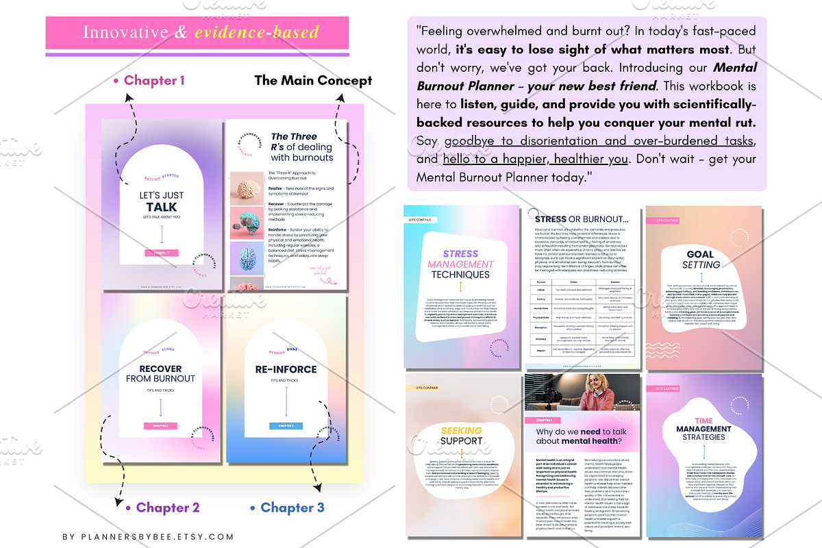 Stress Burnout Processing Journal, a Print Template by PlannersByBee (Photo 4 of 4)