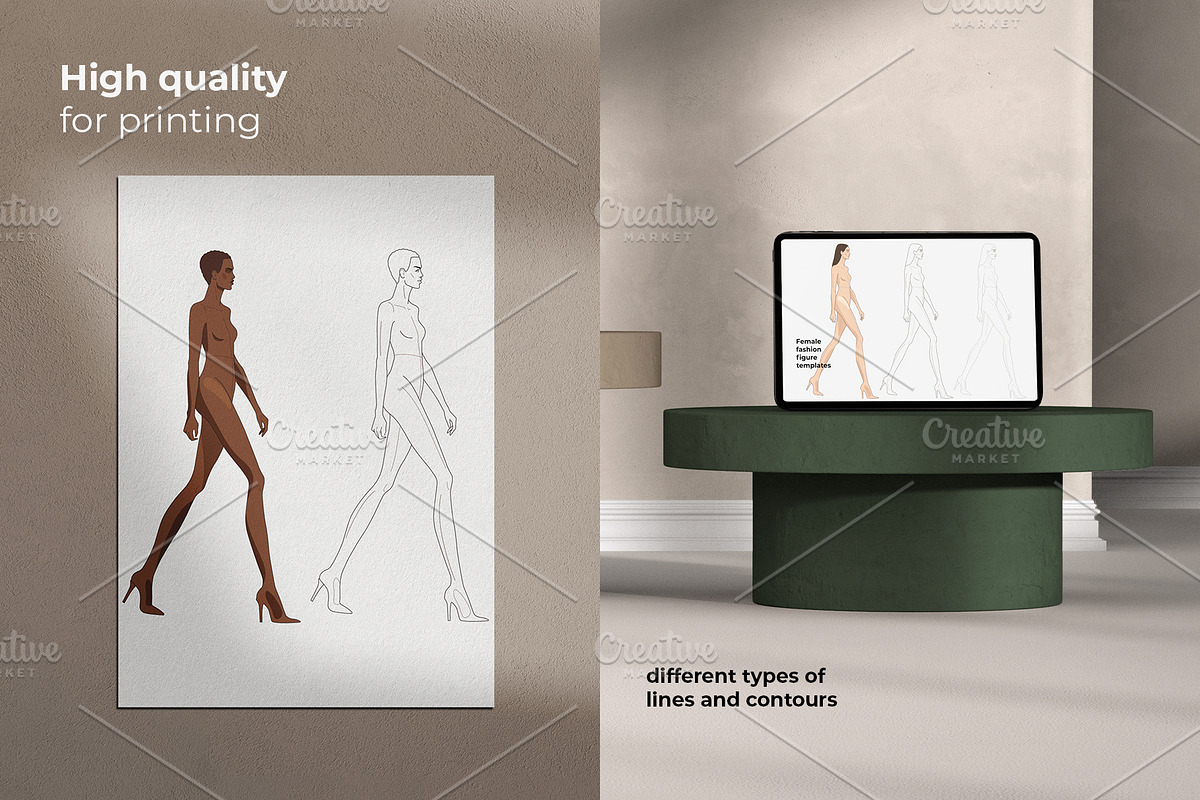 Female fashion figure templates, a Person Illustration by Asta Sia Le (Photo 6 of 7)