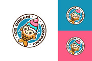 Taiyaki Fish With Ice Cream Logo, a Branding & Logo Template by funpixel (Thumbnail 1 of 2)