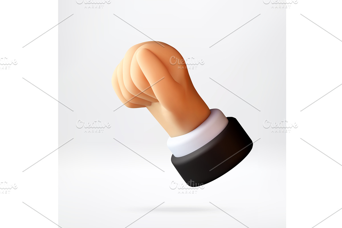 3d businessman hand with clenched, an Object Illustration by Abscent