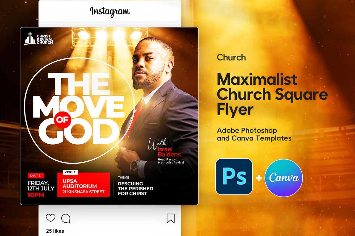 Maximal Square Church Event Flyer, a Social Media Template by Vintage Impressions (Photo 1 of 6)