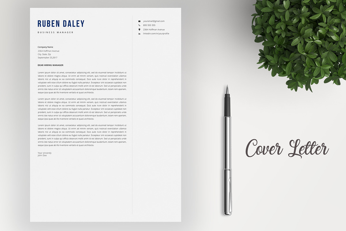 Modern Resume Template Cover letter, a Resume Template by SalientResume (Photo 4 of 5)