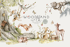 Woodland Baby Animals Field Flowers