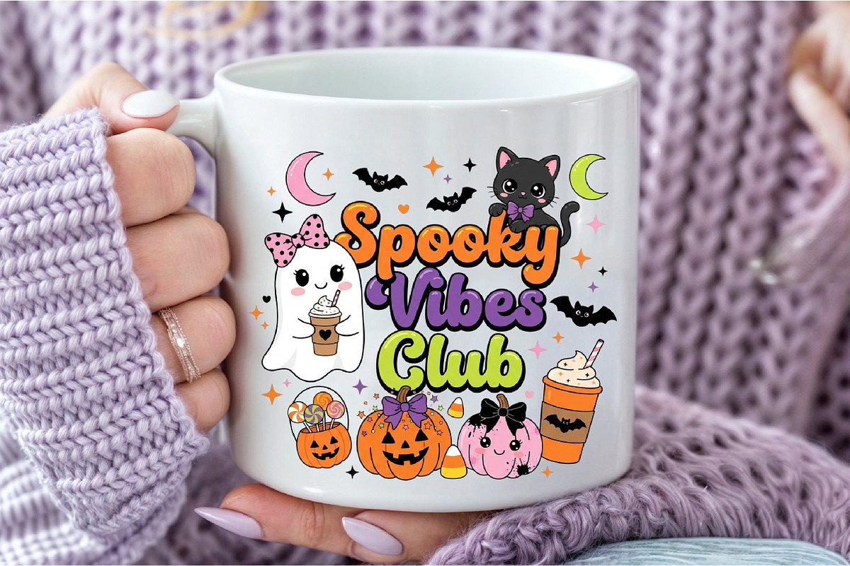Spooky Vibes Club Halloween PNG, a Seasonal Illustration by DreamCafeArt (Photo 7 of 7)