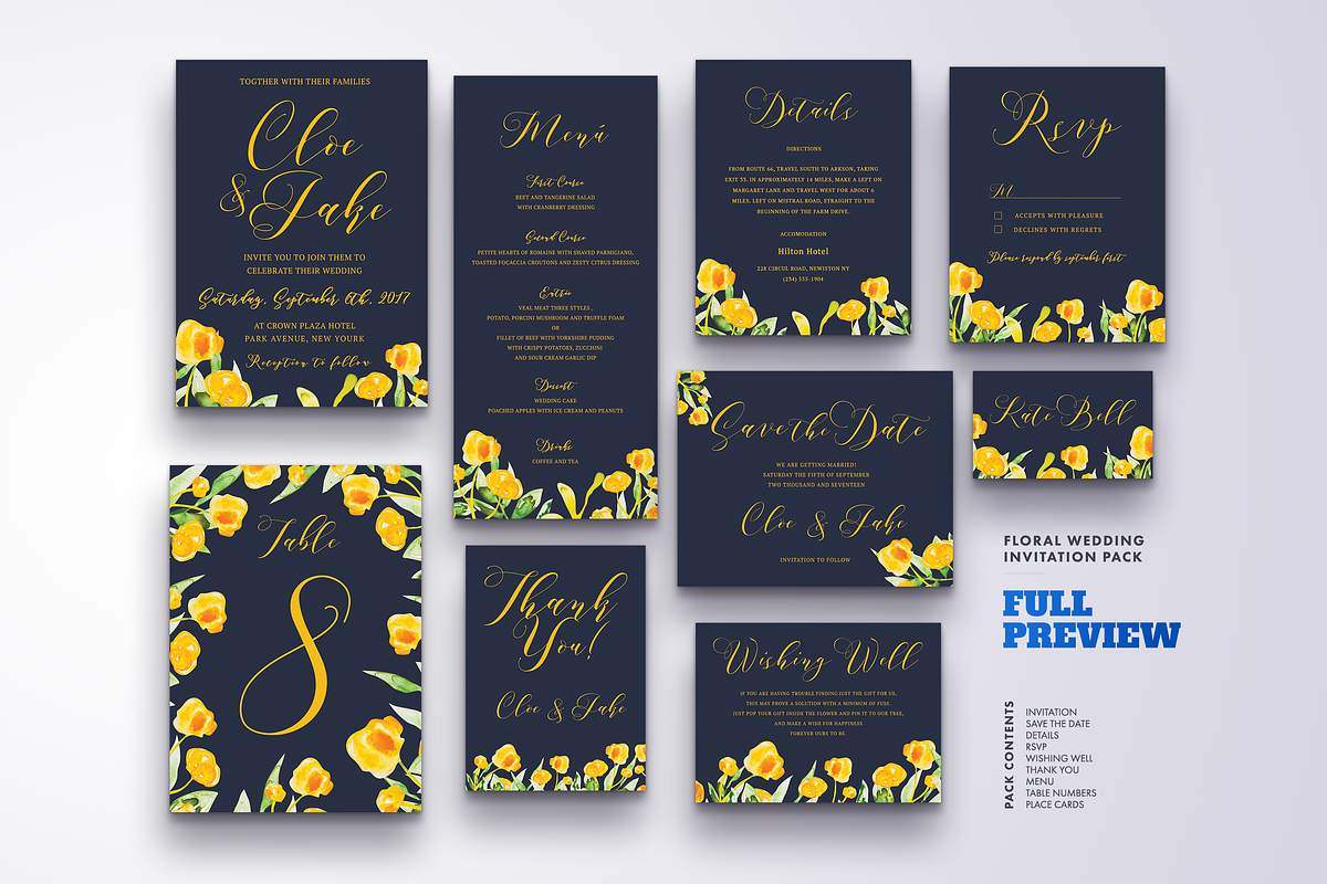 Floral Wedding Invitation Bundle, an Invitation Template by LovePowerDesigns (Photo 5 of 17)