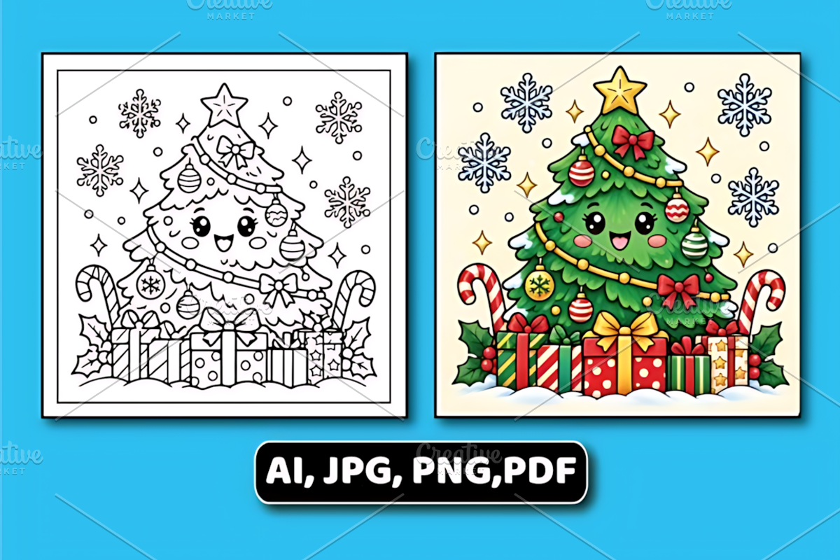 Bold Easy Cute Christmas Coloring, a Seasonal Illustration by Design Station (Photo 6 of 6)