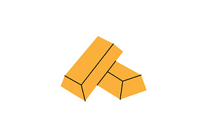 Two gold bars. Money investment and, an Object Illustration by GraphiShop
