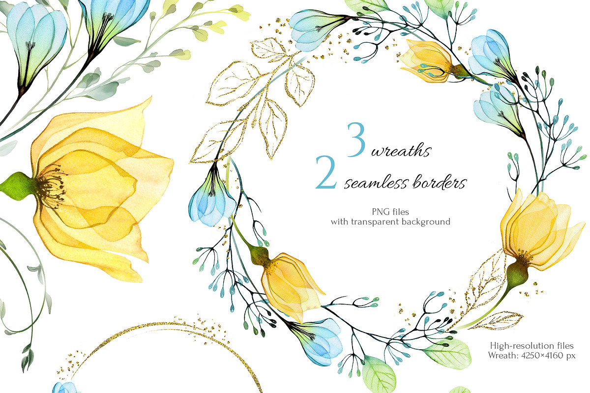 Ukraine. Watercolor floral set, a Decorative Illustration by Akvarelldesign (Photo 2 of 7)