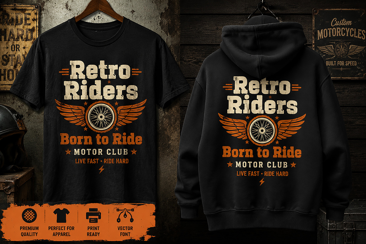 Retro Riders, a Slab Serif Font by Wow Magic (Photo 4 of 6)