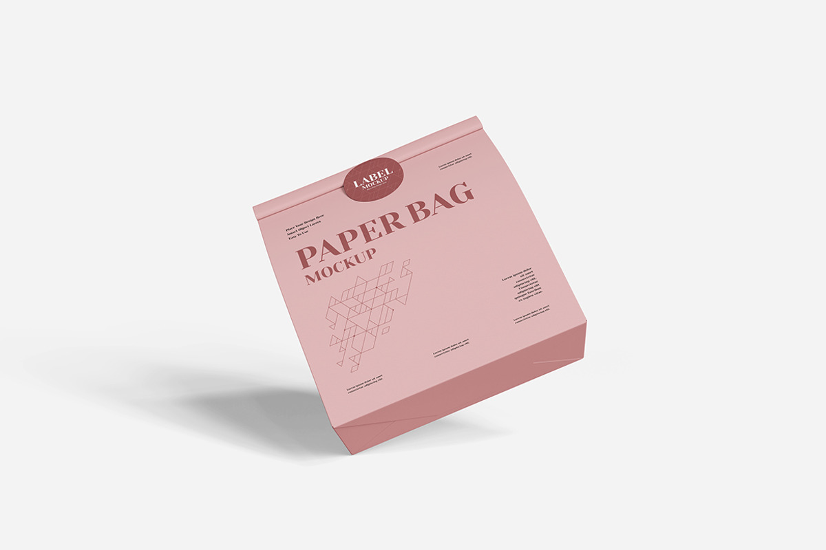 Paper Bag With Label Mockup, a Product Mockup by Indah (Photo 3 of 6)