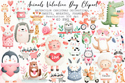 Animals Valentine Day Clipart, an Animal Illustration by Sublimation Artist (Thumbnail 1 of 6)