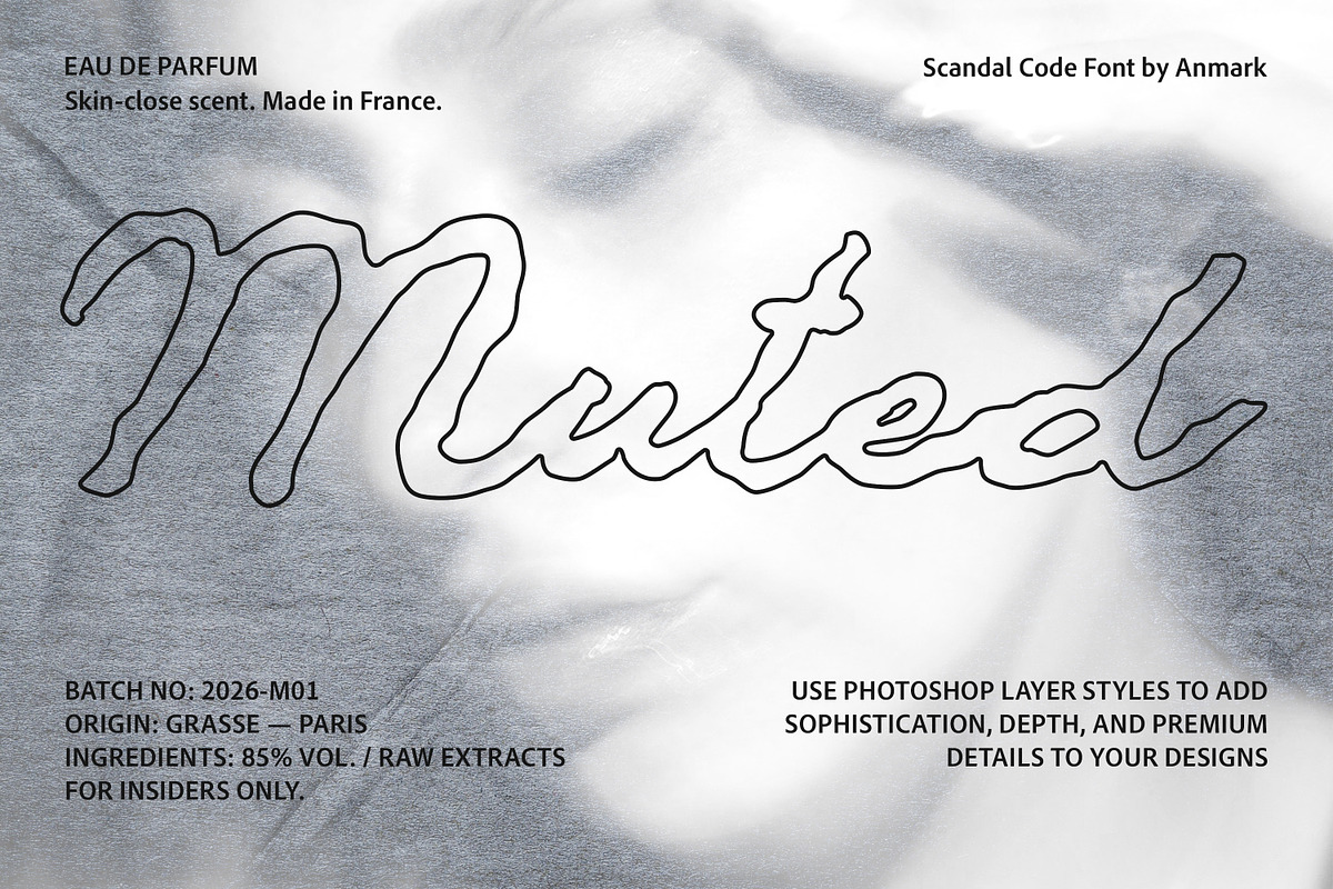 Scandal Code Textured Script Font, a Script Font by AnMark (Photo 3 of 12)