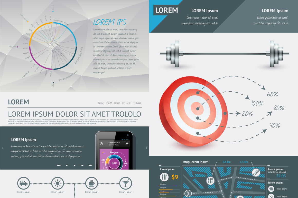 Elements of Infographics with button, a Templates & Theme by fet