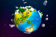 Cartoon Lowpoly Earth Planet 2 UVW, an Environmental 3D Model by Anton Moek (Thumbnail 3 of 7)