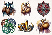 Watercolor Viking Times Clipart PNG, an Illustration by SinaCreation (Thumbnail 2 of 5)