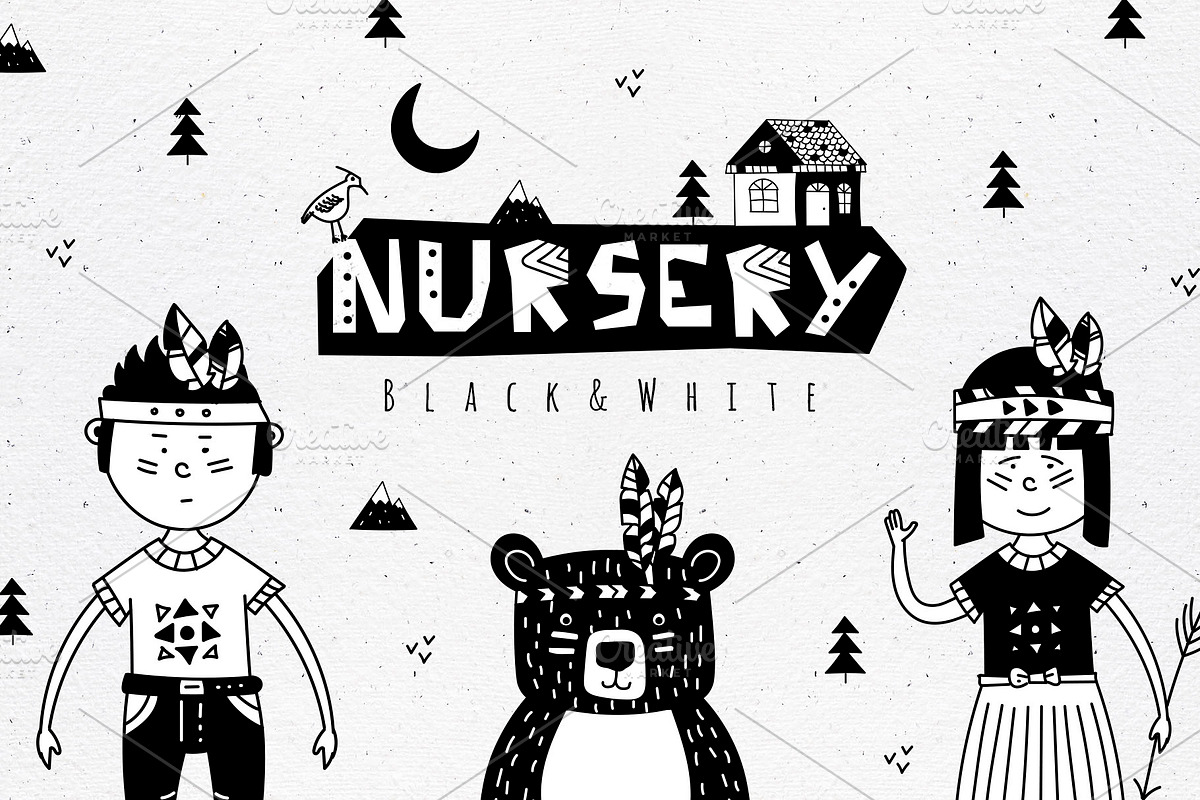 Black&White Nursery Art, an Animal Illustration by kuchuk_design (Photo 1 of 8)